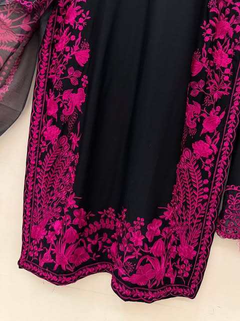 Women premium long Elegant Embroidered 3-Piece Suit