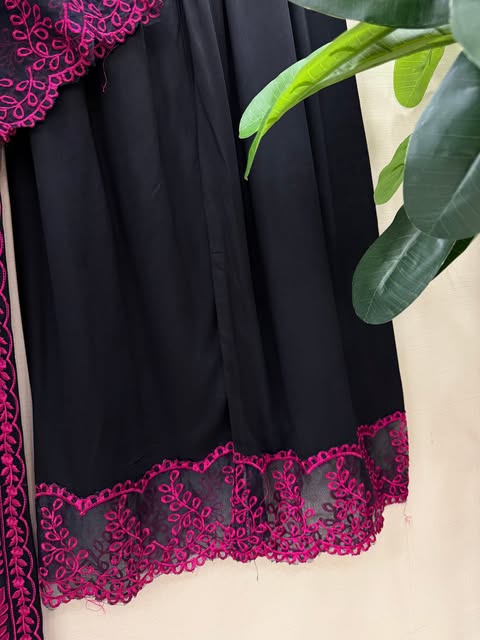 Women premium long Elegant Embroidered 3-Piece Suit