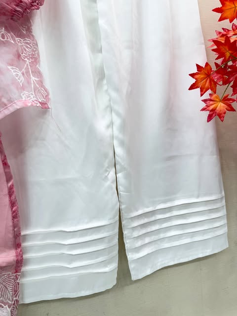 Gorgeous Embroidery & Cutwork on Premium Organza – 3PC Suit