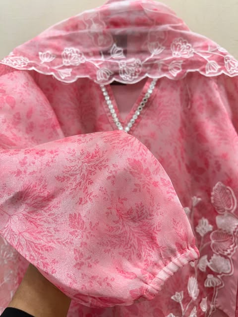 Gorgeous Embroidery & Cutwork on Premium Organza – 3PC Suit