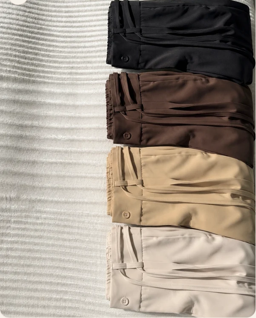 Pack of 4 Women Pleated Wrap-Belt Trouser