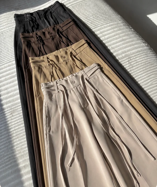 Pack of 4 Women Pleated Wrap-Belt Trouser