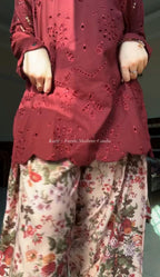 Women Chikan Kari Shirt with Printed Shalwar