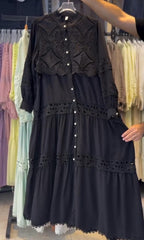 Trendy Long Frock with Lace Work