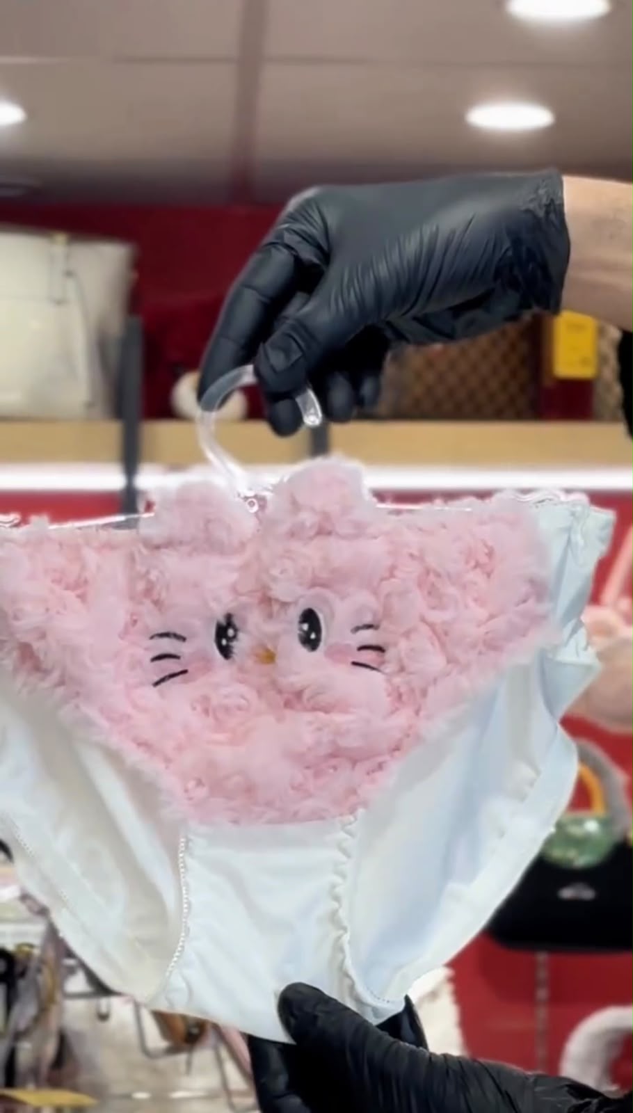 Fluffy Cute Cat Plush Bra & Panty Set