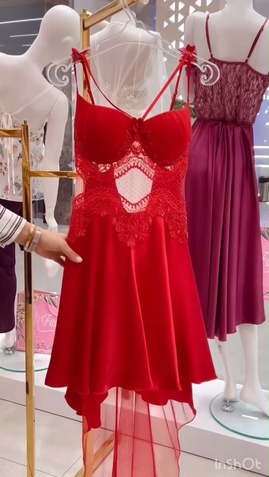 Pack of 2 Satin Lace Detail Flared Dress