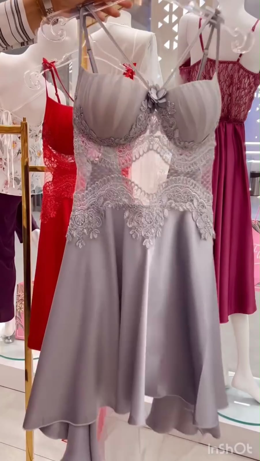 Pack of 2 Satin Lace Detail Flared Dress