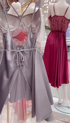 Pack of 2 Satin Lace Detail Flared Dress