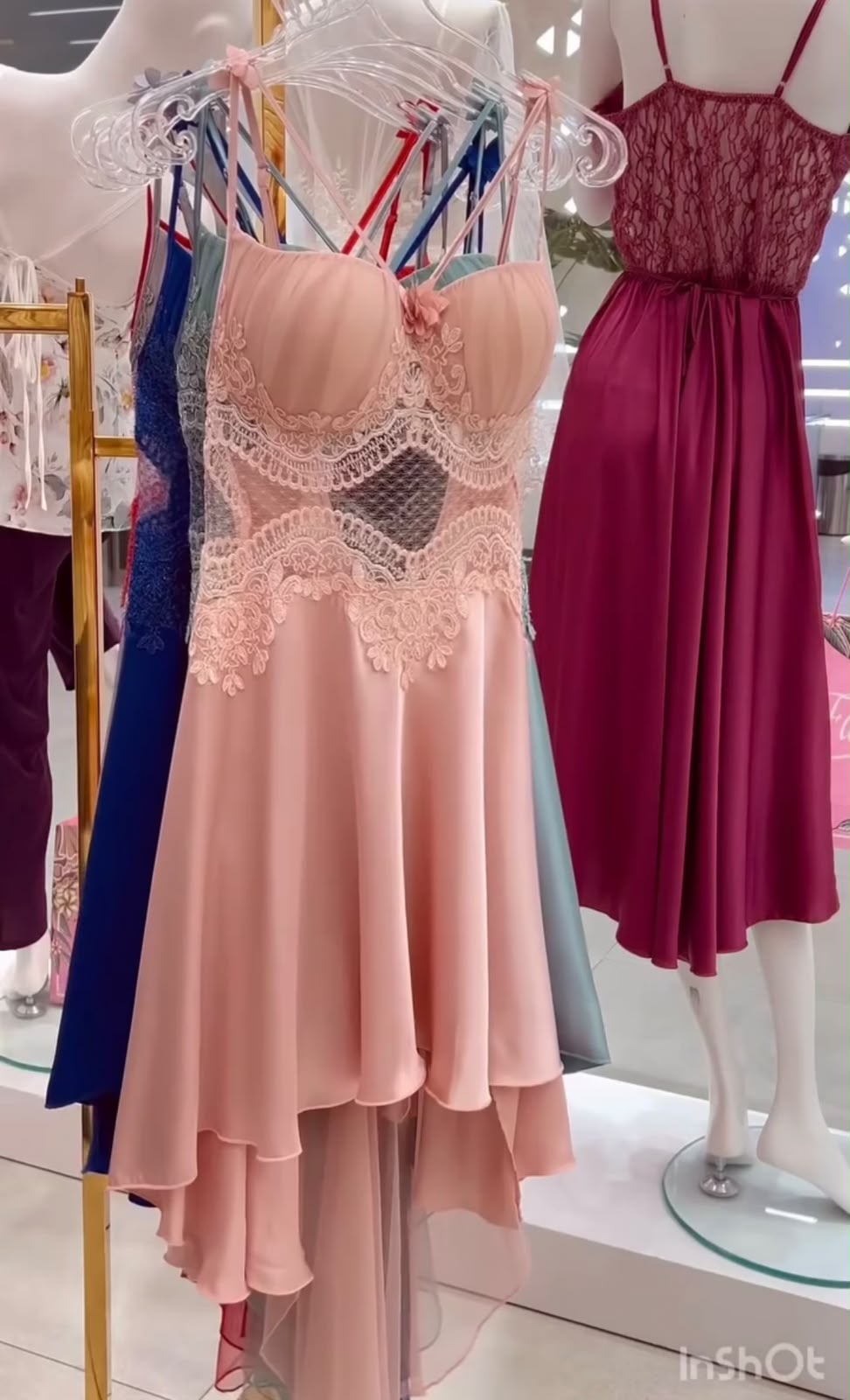Pack of 2 Satin Lace Detail Flared Dress