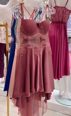 Pack of 2 Satin Lace Detail Flared Dress