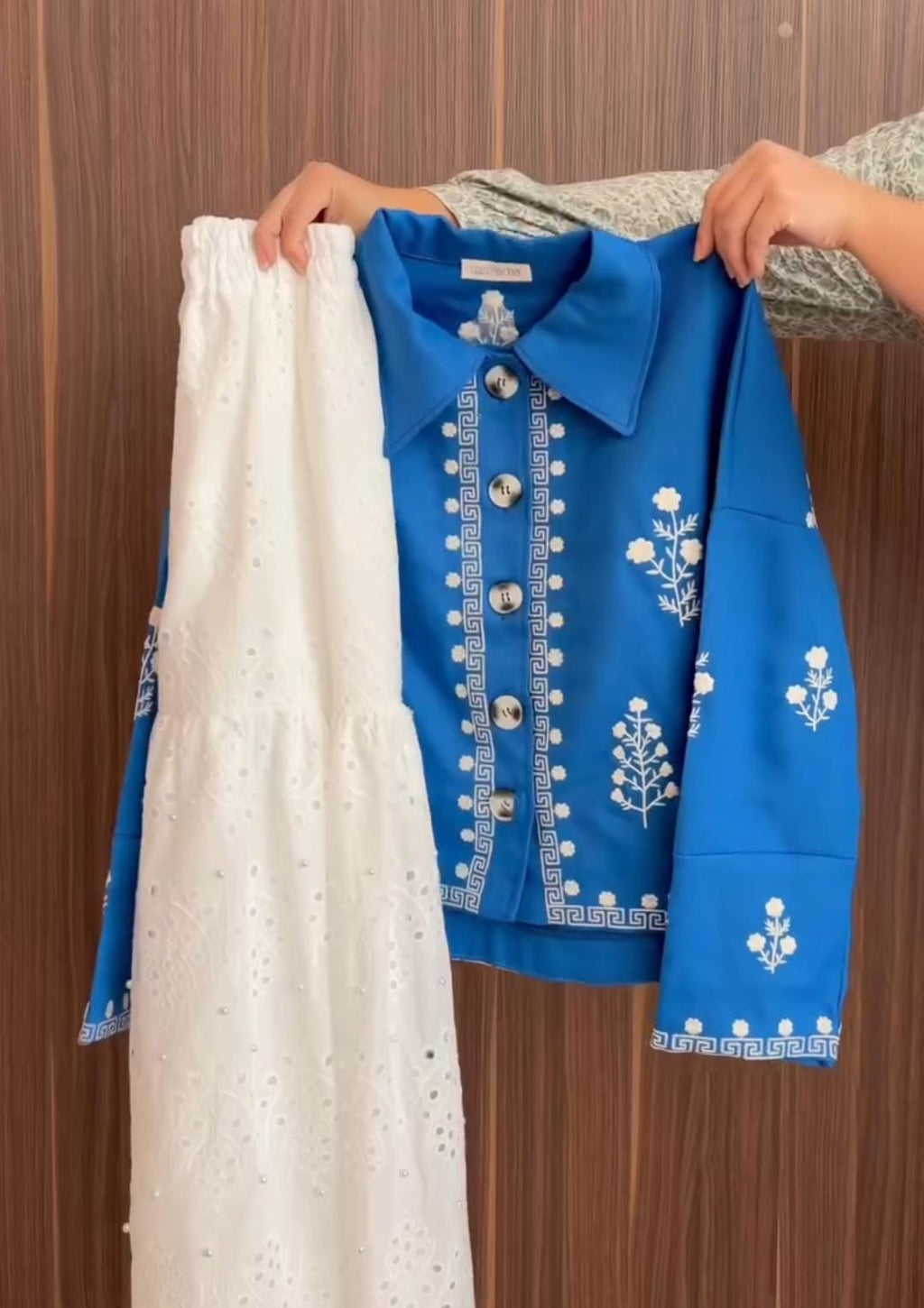 Korean Style Skirt & Shirt Set Pacl Of 2