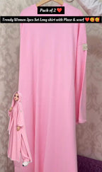 Pack of 2 Women’s Long Shirt, Trouser & Scarf Set