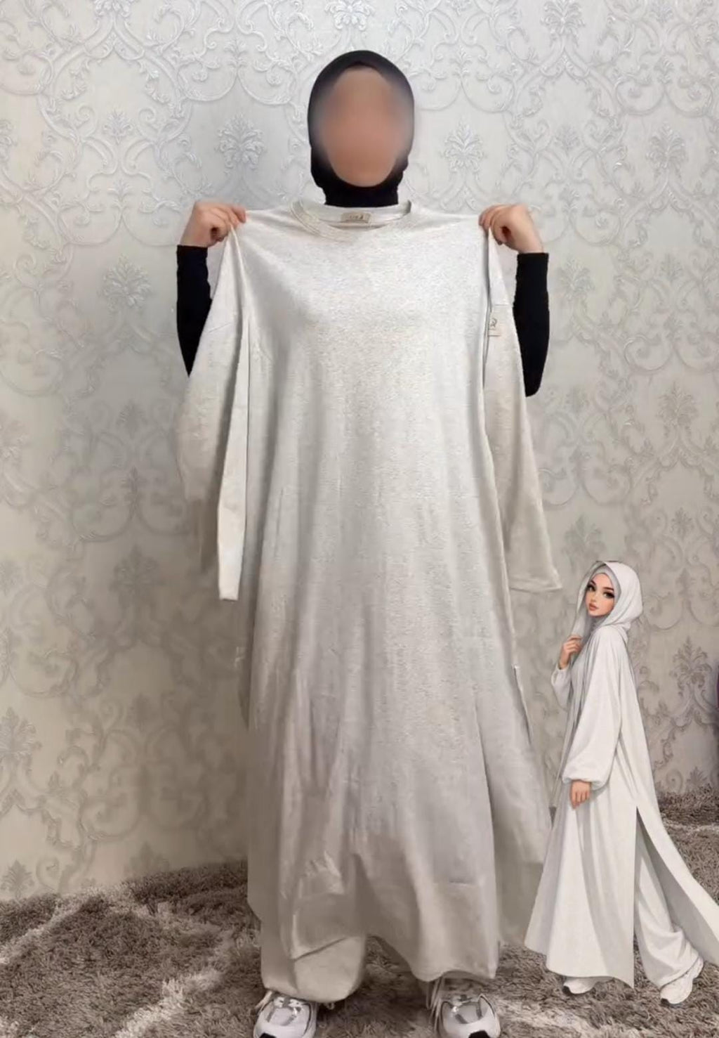Pack of 2 Women’s Long Shirt, Trouser & Scarf Set