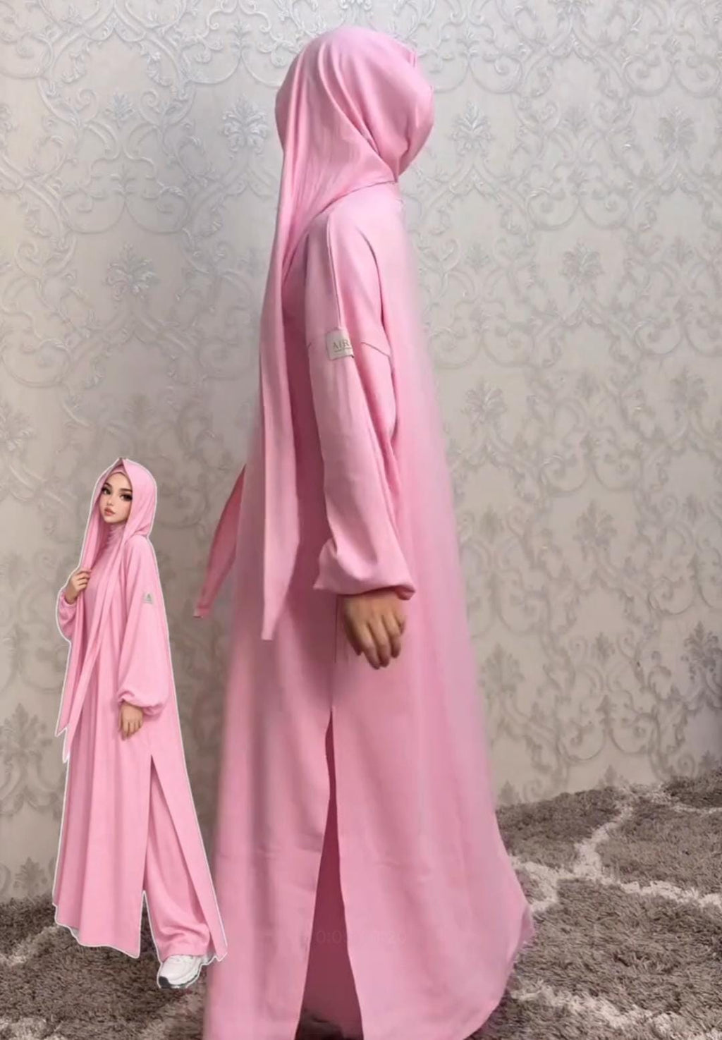Pack of 2 Women’s Long Shirt, Trouser & Scarf Set