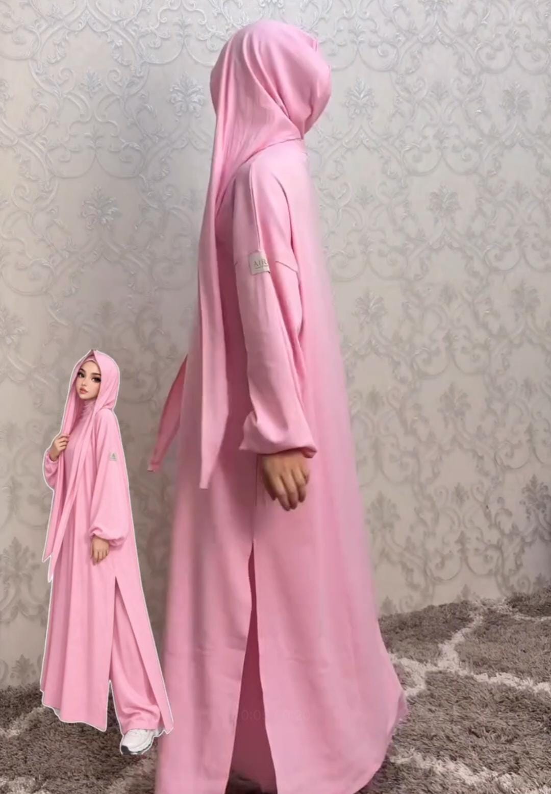 Pack of 2 Women’s Long Shirt, Trouser & Scarf Set