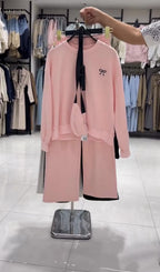 Women Pastel Co-Ord Set with Crossbody Bag