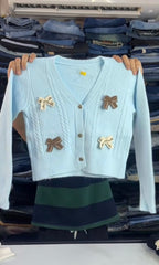 Women’s Bow Detail Cable Knit Cardigan