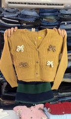 Women’s Bow Detail Cable Knit Cardigan