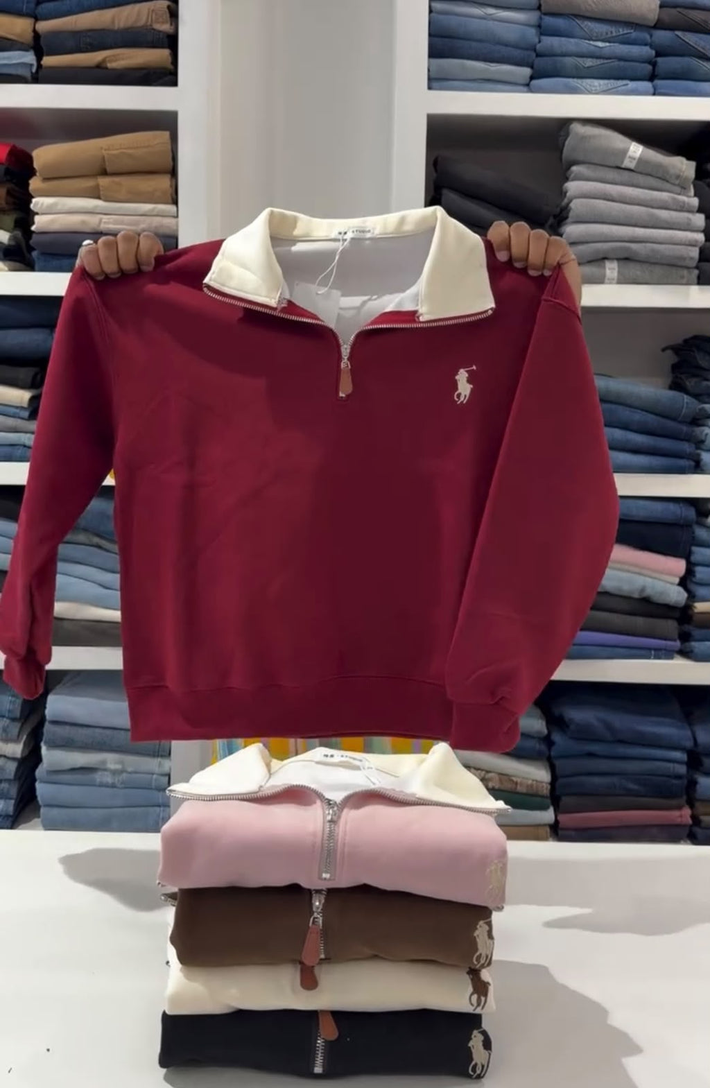 Buy Any 2 Trendy Quarter-Zip Sweatshirt