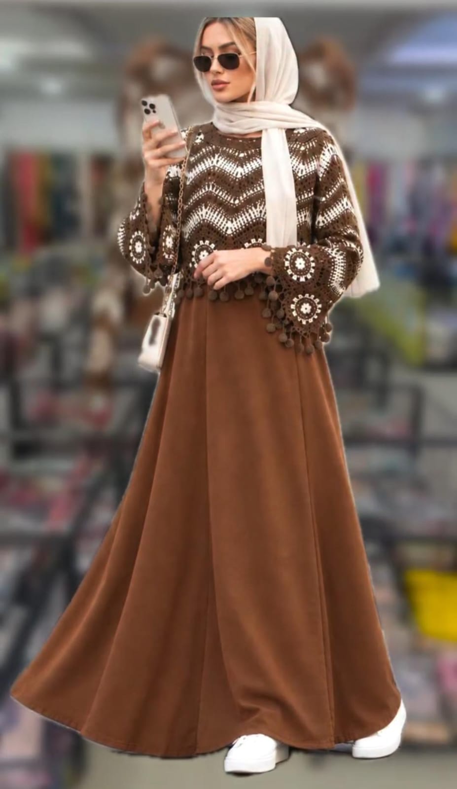 WOMEN'S TRENDY LONG MAXI WITH CROCHET UPPER